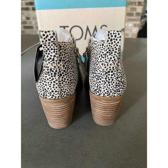 TOMS Women's Lea Macadamia Mini Cheetah Printed Suede Booties Boots Size 6 - Picture 5 of 10